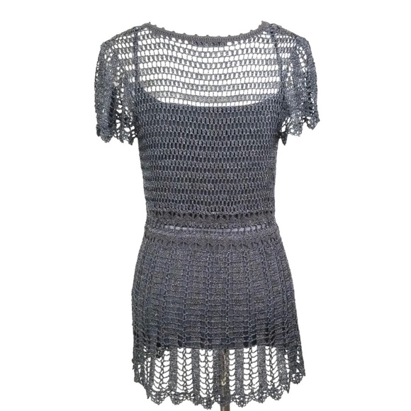 Marks & Spencer Gray Knit Lace Top - Picture 4 of 5